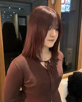 ミディアム カラー カラー🫧/鎌倉 縮毛矯正/大空のヘアスタイル