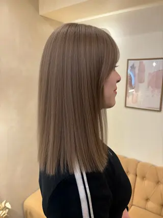 ミディアム カラー 暖色/ミルクティー/ レイヤー/yuriaのヘアスタイル