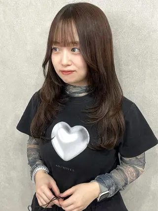 ロング カラー 盛れる顔まわり✨🎀 モテカラー別所好葉のヘアスタイル