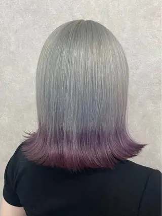 ミディアム カラー UNBLEACH ブリーチカラーのヘアスタイル