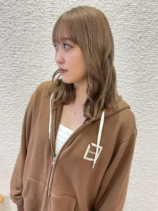 セミロング カラー パーマ ヘアアレンジ 🍒KIKUCHI KANAE🍒のヘアスタイル