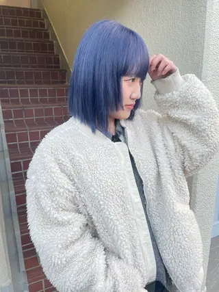 ミディアム カラー カットモデル/ ハイトーン/ゆうあのヘアスタイル