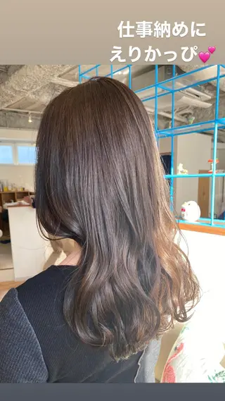 セミロング カラー Ate by little所属・青木 梢のヘアスタイル