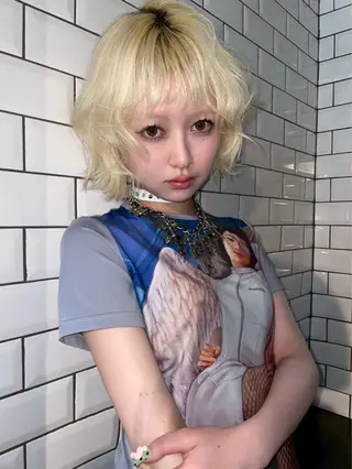 ショート カラー ボブ.顔周りカット カット/ユキカのヘアスタイル