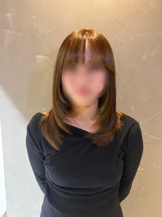 セミロング 岡山レイヤーカット/ 髪質改善/松島大己のヘアスタイル