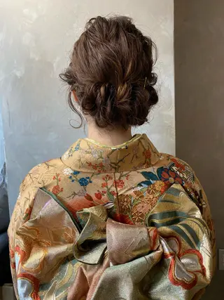 ロング カラー ヘアアレンジ ツキノキ ミナのヘアスタイル