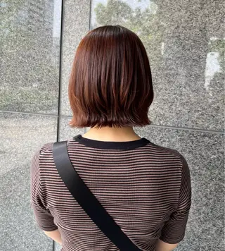 ミディアム ボブ/ハイトーン/ 岡山駅/別曽遥也のヘアスタイル
