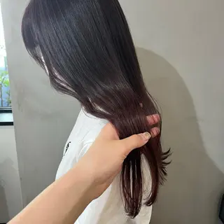 ロング カラー パーマ ヘアアレンジ メンズ キッズ ネイル マツエク・マツパ アイブロウ Megu/ベージュ/ 透明感カラーのヘアスタイル