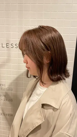 ショート カラー ミルクティーベージュ 新潟万代/MANA♡のヘアスタイル