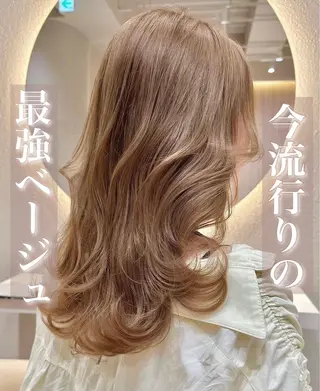 セミロング カラー 顔周り\エクステ\ 透明感カラー\まりんのヘアスタイル
