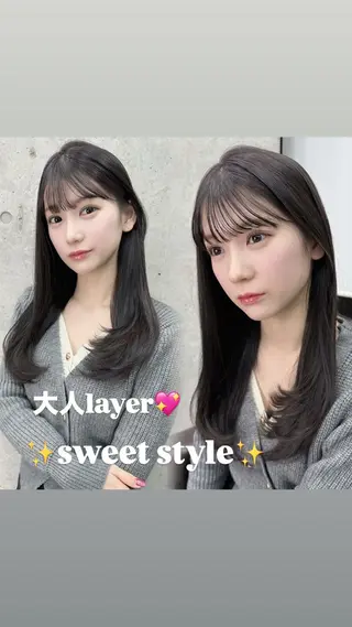 セミロング 韓国/ワンホンヘア 髪質改善/MaCoのヘアスタイル