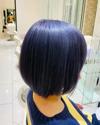 ミディアム カラー ボブ/ハイトーン髪質 改善/越谷✨クラモチのヘアスタイル