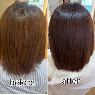 ミディアム 髪質改善カラー 清利あやなのヘアスタイル