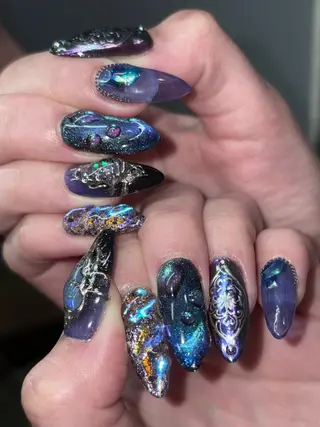 ネイル NES NAIL所属・さゆり￤推しキャラ ￤ロングネイル🩷のネイルデザイン