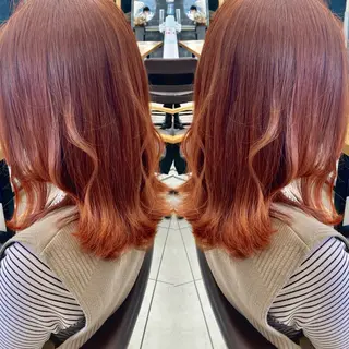 ミディアム カラー 🦔Laulu 菅原綾乃のヘアスタイル