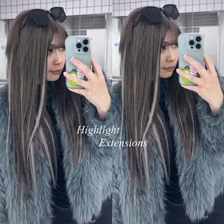 ロング カラー シールエクステ特化 ハイトーン、NANAのヘアスタイル