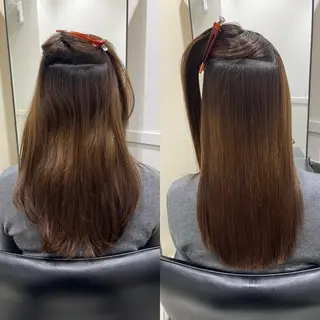 ロング 縮毛矯正/髪質改善 /レイヤー/韓国のヘアスタイル