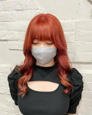 ロング カラー ヘアアレンジ 【ピンク/韓国ヘア/ ヘアセット】亜海のヘアスタイル