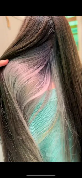 ロング カラー エクステ/ハイトーン /レイヤーカットのヘアスタイル