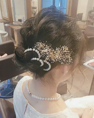 ヘアアレンジ セミロング JIL BLAN 京都所属・RU RIのヘアスタイル