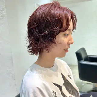 ショート カラー パーマ ハイトーン/ブリーチ 似合せカット/パーマのヘアスタイル