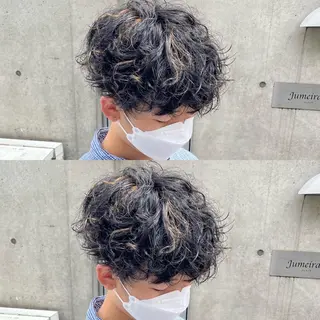 ショート カラー パーマ ヘアアレンジ メンズ キッズ メンズパーマの達人 🌟川内絵人のヘアスタイル