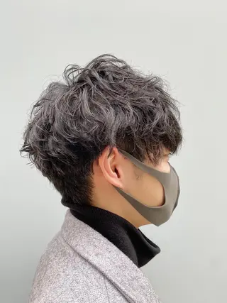 ショート カラー パーマ ヘアアレンジ メンズ 🍀髪質改善 ケアカラーrootsのヘアスタイル