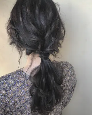 ロング カラー ヘアアレンジ ハイライト、レイヤー カット/西梅田/中西のヘアスタイル