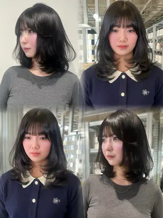 ミディアム ダブルカラー/レイヤ ーカット 🤍ゆきなのヘアスタイル