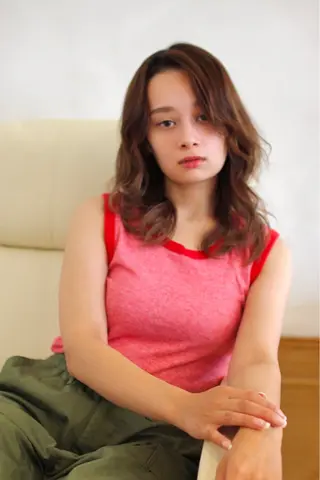 セミロング パーマ 千 田のヘアスタイル