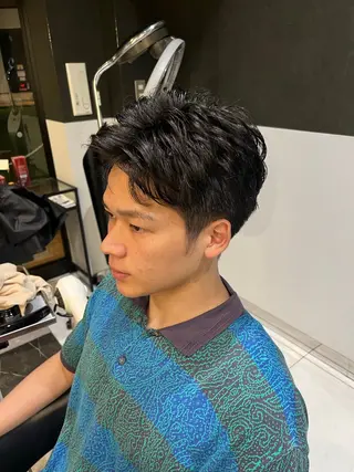 メンズ ボブパーマ/レイヤー カット/KINAMIのヘアスタイル