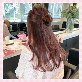 ロング カラー ヘアアレンジ 💗ガーリーヘア🎀 saki💗のヘアスタイル