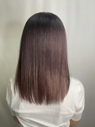 セミロング カラー パーマ 髪質改善/縮毛矯正 /ブリーチ矯正/岡部のヘアスタイル