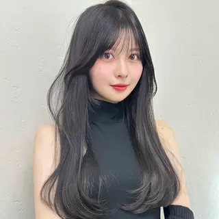 ロング カラー 顔周り/レイヤー/ 透明感/みっきーのヘアスタイル