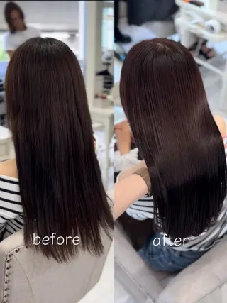 ロング 神戸で縮毛矯正/髪質 改善/お任せくださいのヘアスタイル