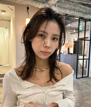 セミロング カラー ヘアアレンジ 🎀suzuna 透明感colorのヘアスタイル