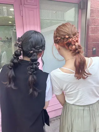 ロング カラー ヘアアレンジ 💕ブリーチ/ヘアメ 🎀YUUKAのヘアスタイル