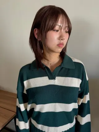 ミディアム レイヤーカット\ウル フ　chinatsuのヘアスタイル