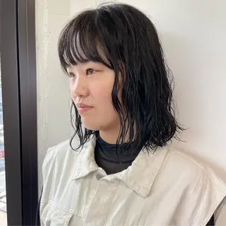 ミディアム パーマ 似合わせヘア🤍 面田法子のヘアスタイル