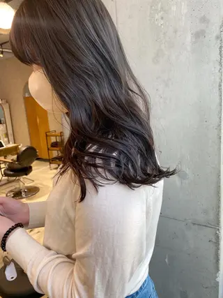 セミロング カラー 透明感カラー 🩰asumiのヘアスタイル