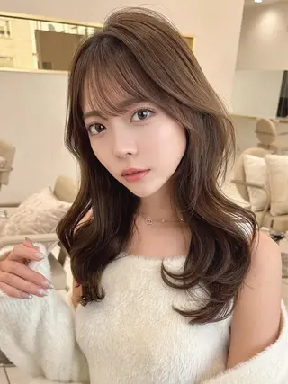 セミロング 韓国顔まわり/前髪 /レイヤー/いつきのヘアスタイル