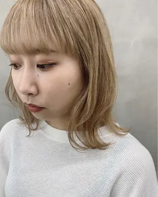 ミディアム カラー ブームボックス所属・🐝ハイトーンカラー hachi🐝のヘアスタイル