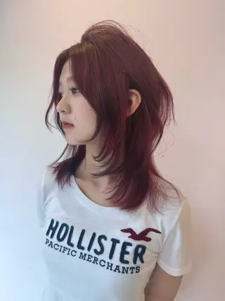 セミロング SHIN レイヤー‪‪カットのヘアスタイル