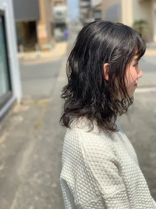 ミディアム パーマ 中村 優太のヘアスタイル