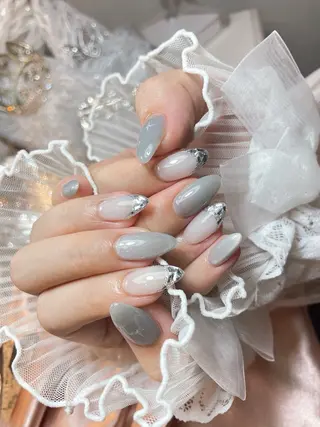 ネイル 23時まで❤︎韓国、 ワンホンネイルのネイルデザイン