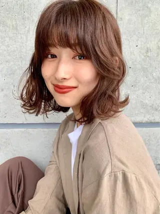 カラー 大人っぽ♡上品な暖色 ♡ブリーチなし♡のヘアスタイル