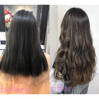 カラー パーマ 八巻 晴香のヘアスタイル