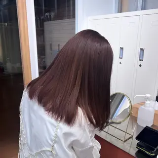 セミロング カラー パーマ ブリーチなし/ ベージュ/akiraのヘアスタイル