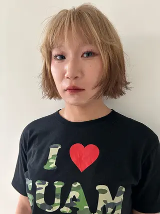 ショート カラー ケアパーマ/ケアブリ ーチdaisukeのヘアスタイル