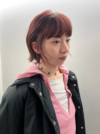 ショート レイヤー/ケアパーマ /ニュアンス/モードのヘアスタイル